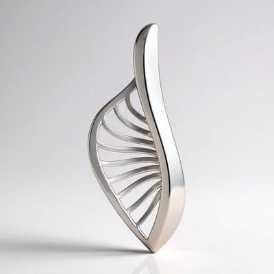 Cavill - Zilveren Hanger - 925 Sterling Zilver met Platina Plating - Elegant Filigrain Bladdesign - Vrouwelijke Statement Sieraden - 43x17 mm