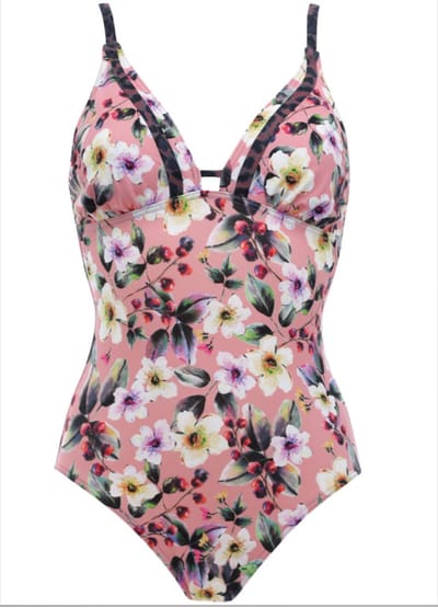 Olympia - badpak - roze gebloemd - maat 38C / 75C