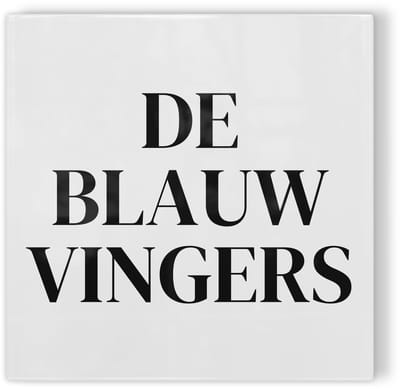Tegeltje Zwolle De Blauwvingers - wit zwart - tegeltje stad - tegeltje met tekst