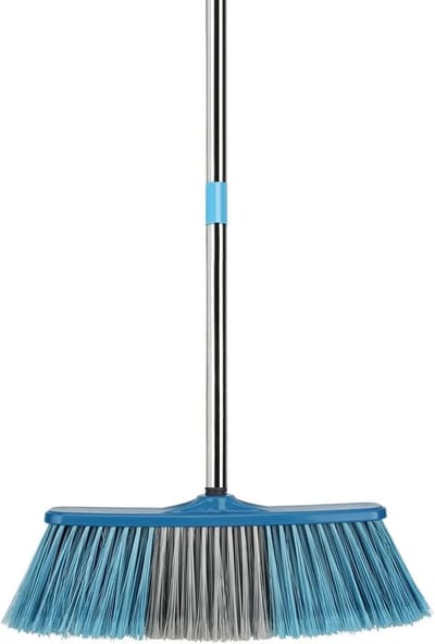 Tuin Bezem - Buiten Bezem - Terras Schoonmaken - Stijve Varkenshaar Borstels - 32 cm Breed - Blauw