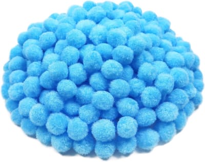 300 Stuks 2 cm Fluffy Pompoms in Lakenblauw voor Creatieve DIY Knutselprojecten en Decoraties
