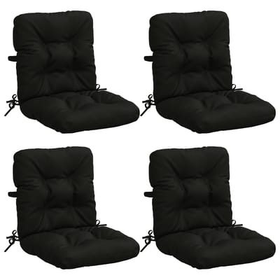 vidaXL - 4-delige - hoogrugkussen - VIANEN - 4 - pcs - 100% - Polyester - Zwart