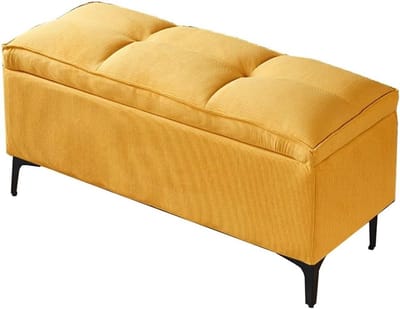 Opbergbankje Voor In De Hal Moderne Voetenbank Met Verborgen Opbergruimte Bedbankje Met Poten Opbergkist Voor In De Woonkamer Of Slaapkamer(Yellow,80cm)