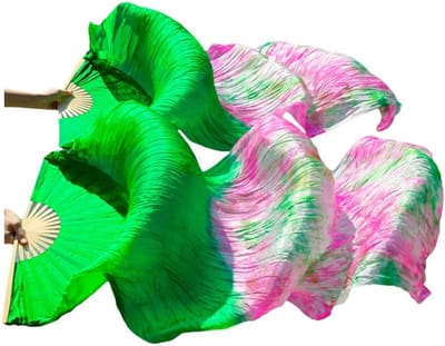 Dans Sjaals - Zijde Veters - Dans Optredens - Handgeschilderde Kleuren - 120x90cm - Kleurrijk