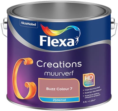 Flexa - Creations Muurverf Zijdemat - Buzz Colour 7 - Mengverf - 2,5 L