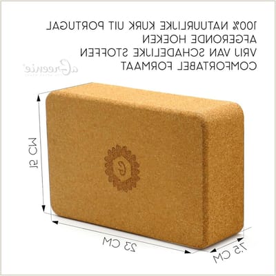 Blokvormig Kurk Yoga Blok 100% Natuurlijk Product - Inclusief Rugzak & Oefengids - Grote Maat