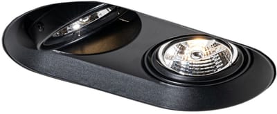 QAZQA dept - Moderne Inbouwspot - 2 lichts - L 31.5 cm - Zwart - Woonkamer | Slaapkamer | Keuken