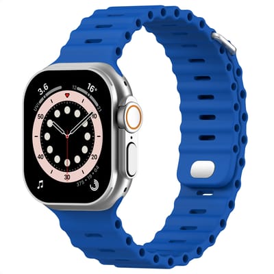 Premium Siliconen Sport bandje - Geschikt voor Apple Watch 1, 12, 2, 3, 4, 5, 6, 7, 8, 9, 10, 11, SE, Ultra (2 / 3) - 44/45/46/49 mm - Royal Blue