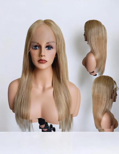 Blonde Honing Remy Steil Pruik - 26 Inch – Braziliaans Echt Haar – 13x1 T-Lace Wig – Dames Pruik – Straight Human Hair – 180% Dichtheid- Frazimashop