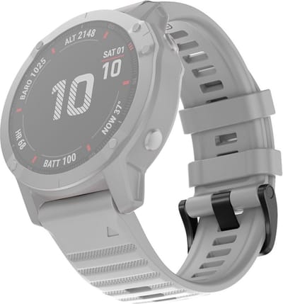 Siliconen bandje - geschikt voor Garmin Fenix 3 / 5X / 5X Plus / 6X / 6X Pro / 7X / 7X Pro / 8 (51 mm) / Quatix 3 / 6X / Tactix (7) / Enduro (2) / Descent Mk1 / Mk2(i) / Mk3i 51 mm / D2 / Delta PX / Mach 1 Pro / Epix Pro Gen 2 51 mm - grijs