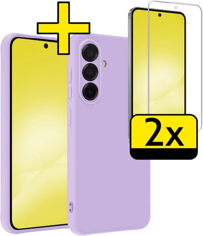 Hoesje - Met 2x Screenprotector - Geschikt voor Samsung Galaxy A56 - Sterk & Shockproof - Back Cover - Siliconen Case - Telefoon Hoes - Telefoonhoesjes - Lila