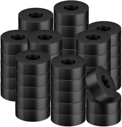 Dikke rubberen afstandhouders en vlakke ringen, 50 stuks, 2 cm buiten diameter, 0,5 cm binnen diameter, 0,8 cm dik, ideaal voor bevestigen en isoleren