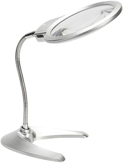 Vergrootglas Bureau - Vergrootglas met Lamp - Hobby Ambacht - 10x en 20x Vergroting - LED Verlichting - Wit