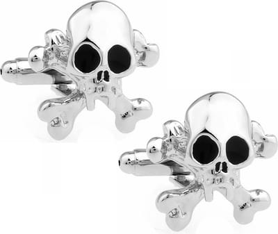 Amanto Manchetknopen Asraf - 316L Staal  - Doodshoofd - ∅19mm