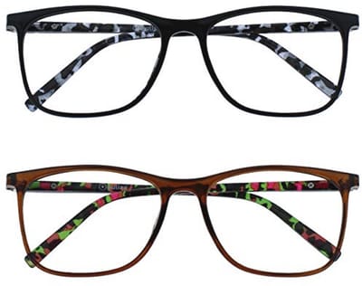 Grote Leesbril voor Volwassenen in Zwart en Bruin Patroon - Unisex