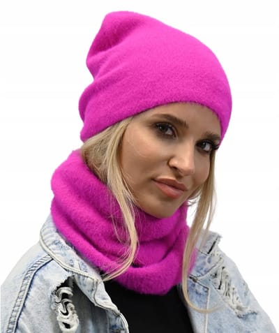 Alur Alpaka Serie - Dames Beanie en Sjaal Set - Fuchsia - Warm en Stijlvol