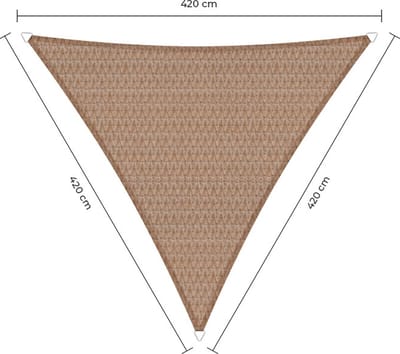 Sunfighters driehoek schaduwdoek - 4,2 x 4,2 x 4,2 m - Zand - Waterdoorlatend