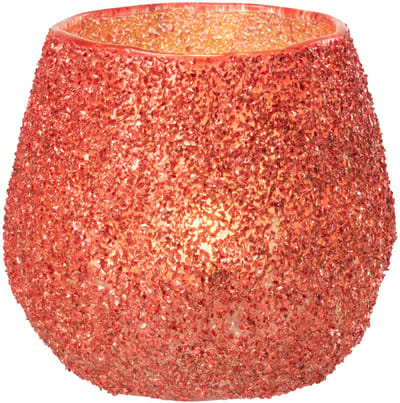 J-Line theelichthouder - glas - rood - small