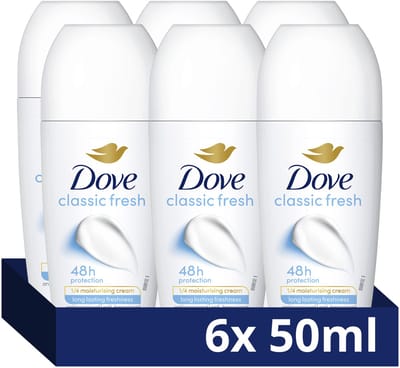Dove - Anti-Transpirant Deodorant Roller - Classic Fresh - 6 x 50 ml