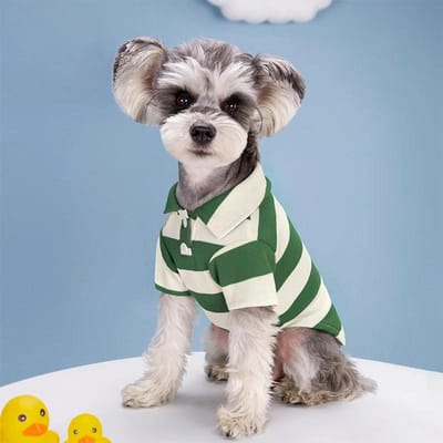 Polo d'été rayé pour chien pour petits et moyens chiens vêtements chiot t-shirt décontracté gilet pour animal de compagnie costumes chihuahua yorkshire bouledogue XS