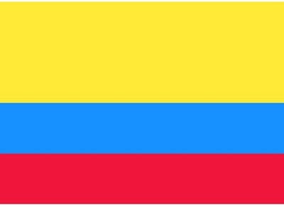 Vlag van Colombia stickers - 7 x 10 cm - Landen - Colombiaanse vlaggetjes - versiering - feestartikelen