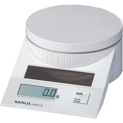 MAULtronic S Brievenweger solar 5 kg - wit - kunststof - 1 stuk - 19.6 x 13 x 6.5 cm - MAUL
