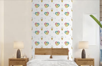 Behang - Fotobehang Patronen - IJs - Donus - Jongens - Kinderen - Kids - Breedte 120 cm x hoogte 240 cm