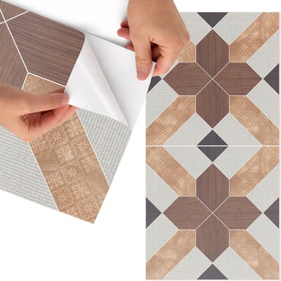 Tulup Meubelfolie - Geometrisch patroon Meubelfolie Zelfklevend - 75x150 cm - Bruin Meubelfolie - Meubelfolie Zelfklevend - Geometrische Meubelfolie - Wrapfolie Keuken - Wanddecoratie - Achtergronden en patronen