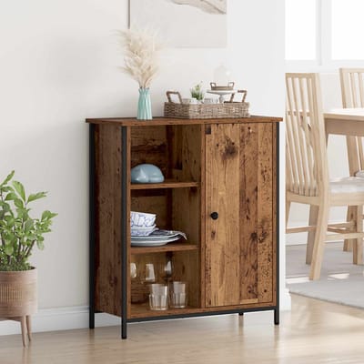 vidaXL - Dressoir - Oud - Hout - 70 - x - 30 - x - 80 - cm - Bewerkt - hout