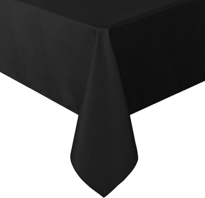 Tafelloper-Rechthoekig Tafelkleed Zwart 60×84 inch – Polyester – Vlek- & Kreukvrij – Wassen – Voor Eettafel, Buffet & Kamperen