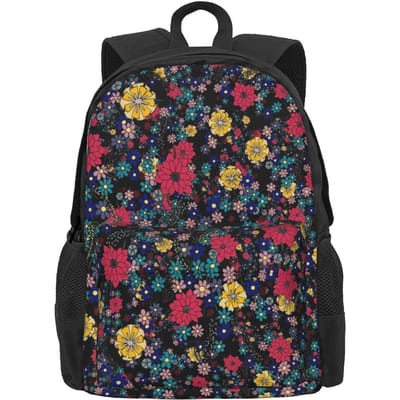 Kleurrijke Bloemige Rugzak Stippenprint Wandelrugzakken Student Unisex Leuke Schooltassen Op Maat Lichtgewicht Rugzak 36x32x10cm