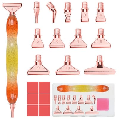 Outil de peinture diamant 5D, stylo à pointe en résine, stylo de peinture diamant avec conception de fil, Kits de têtes de stylo multi-placeurs