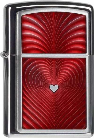 Zippo aansteker Red 3D Heart