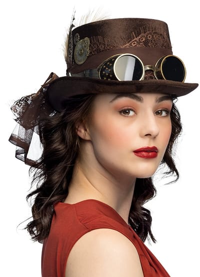 Boland - Hoed Specspunk deluxe - 58 - Volwassenen - Unisex - Steampunk- Sciencefiction