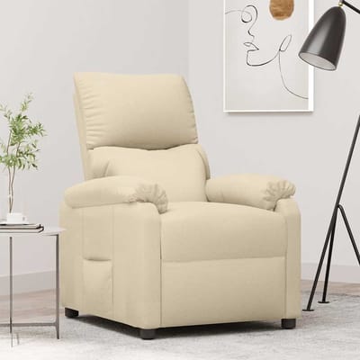 vidaXL - Fauteuil - verstelbaar - stof - crèmekleurig