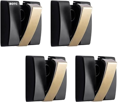 BOTC handdoekhaakjes Zelfklevend - Opvouwbaar - Set van 4 - Haken - Handdoekhouder - RVS - Zwart