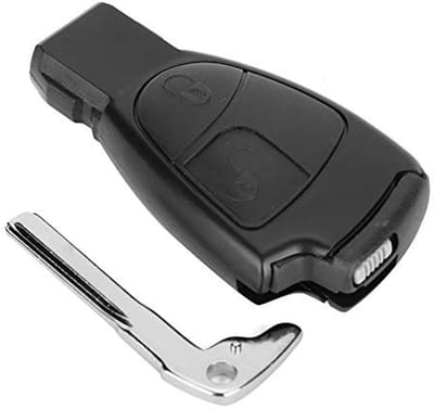 JHUBERS- Sleutelhouder 2 Knoppen - Autosleutel Hoesje - Antidiefstal - ABS - Zwart - Compatibel met Benz Modellen