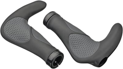 Fiets Handgrepen - Grips Stuur - Comfortabel Fietsen - Anatomische Vorm - 138 mm - Zwart Grijs