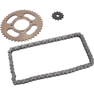 Kit Pignon Chaîne 428 Chaîne 60 Maillons 12x17mm 12D Avant et Pignon Arrière 76mm 42D Remplacement pour gray