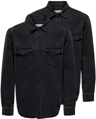 Only & Sons Heren Jeans overhemd 2 pack Bane