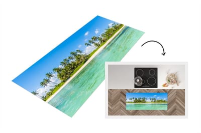 Keukenloper - Loper keuken - Zee - Strand - Palmbomen - 120x50 cm - Keukenloper vinyl