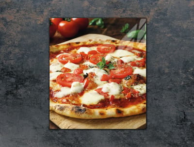TMK ArtDeko - Snijplank - Glas - 45x52 cm - Pizza Motief