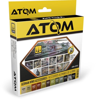 AMMO by Mig Jimenez Hobbyverf Acrylverf - MIG 20745 ATOM - Duitse Militaire Accessoires Kleuren WWII - Acryl Set 12x20ml Verf set - 12x 20 ml
