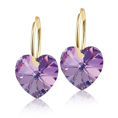 Montebello Oorbellen Alicia HG115 - Swarovski Hart - 925 Zilver Verguld - Ø14mm - 24mm