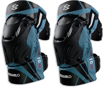 Motorkniebeschermers - Motorcross Kniebeschermers - Bescherming tijdens rijden - Robuuste schaal en zachte voering - 2 stuks - Blauw
