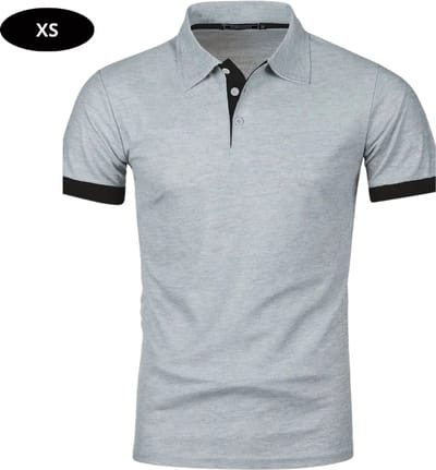 Livano Golf Shirt Heren - T-shirt - Golfkleding - Golfen - Golf Accessoires - Polo Shirt - Zwart + Lichtgrijs - Maat XS