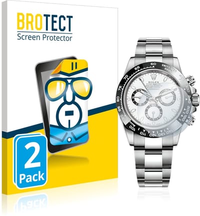 BROTECT - Screenprotector voor Rolex Cosmograph Daytona (40 mm) - Folie Beschermfolie transparant 2 Stuks
