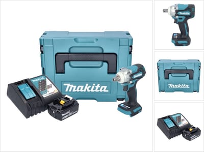 Makita DTW 301 RG1J accu slagmoersleutel 18 V 330 Nm 1/2" borstelloos + 1x oplaadbare accu 6.0 Ah + lader + Makpac