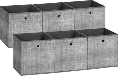 SONGMICS - Opbergbox - Opbergdoos - Set van 6 - Vliesstof met Handgreep - Voor Kasten en Planken