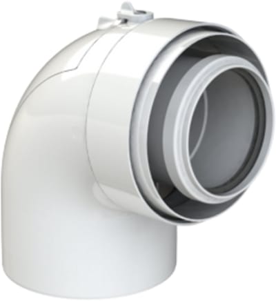 Brötje Lange mof DN60/100 PPs/Al concentrisch K60 KRA250 wit, 7308327